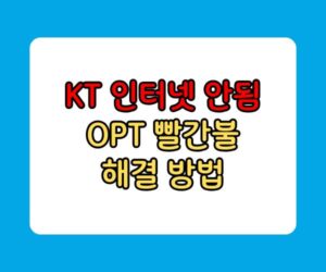 KT OPT 빨간불 인터넷 안됨 해결방법 KT OPT 빨간불 인터넷 안됨 해결방법