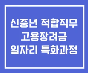 신중년 적합직무 고용장려금 일자리 특화과정 신중년 적합직무 고용장려금 일자리 특화과정