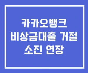 카카오뱅크 비상금대출 거절 소진 연장 카카오뱅크 비상금대출 거절 소진 연장