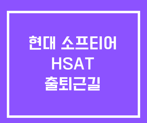 Hsat Data 현대 소프티어 HSAT 출퇴근길