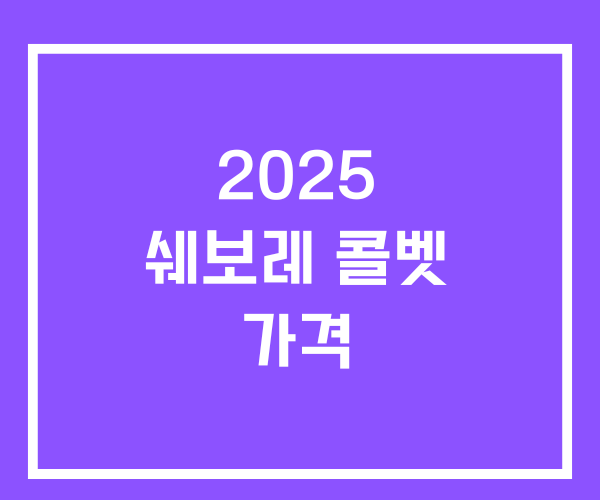 2025 쉐보레 콜벳 가격 2025 쉐보레 콜벳 가격