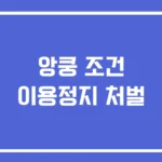 앙쿵 조건 이용정지 처벌