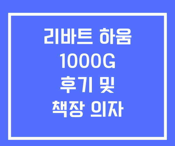 리바트 하움 1000G 후기 및 책장 의자