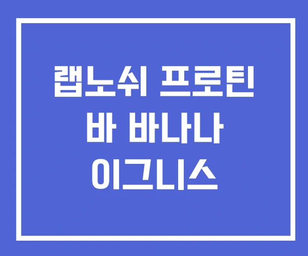 랩노쉬 프로틴 바 바나나 이그니스 랩노쉬 프로틴 바 바나나 이그니스
