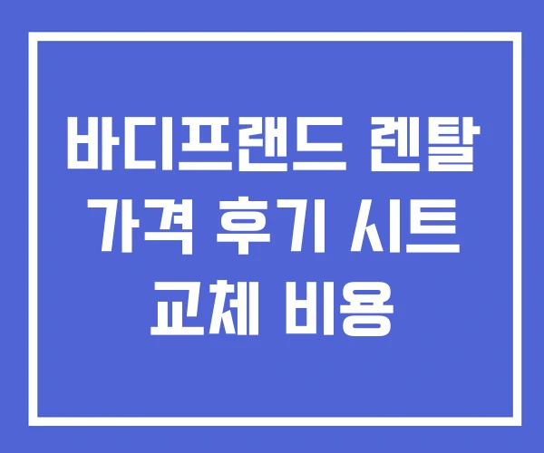 바디프랜드 렌탈 가격 후기 시트 교체 비용 바디프랜드 렌탈 가격 후기 시트 교체 비용