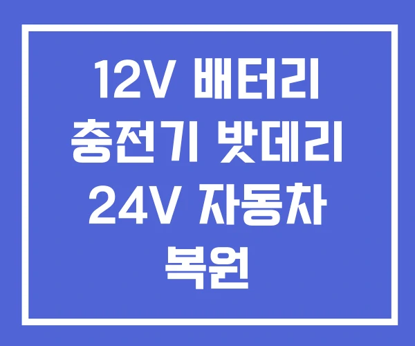 12V 배터리 충전기 밧데리 24V 자동차 복원 12V 배터리 충전기 밧데리 24V 자동차 복원