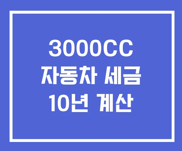 3000CC 자동차 세금 10년 계산