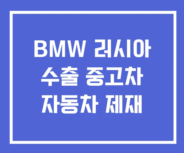 BMW 러시아 수출 중고차 자동차 제재