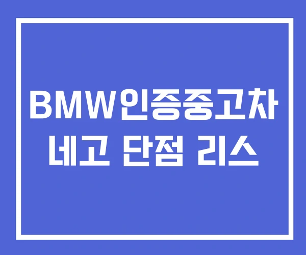 BMW인증중고차 네고 단점 리스