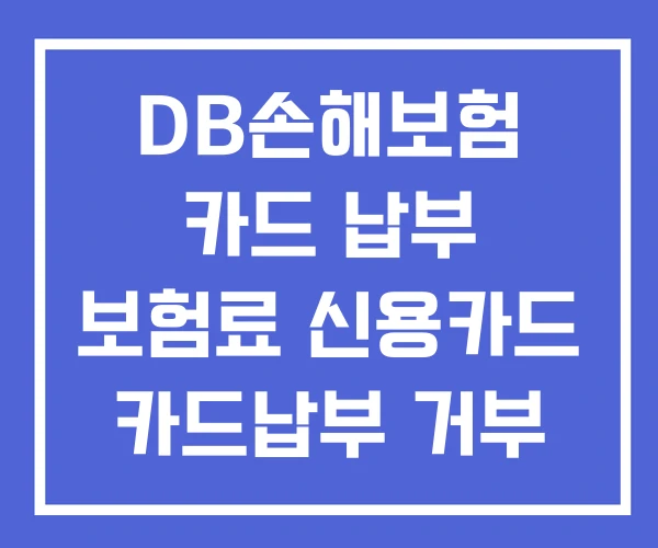 DB손해보험 카드 납부 보험료 신용카드 카드납부 거부 DB손해보험 카드 납부 보험료 신용카드 카드납부 거부