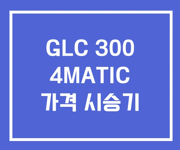 GLC 300 4MATIC 가격 시승기