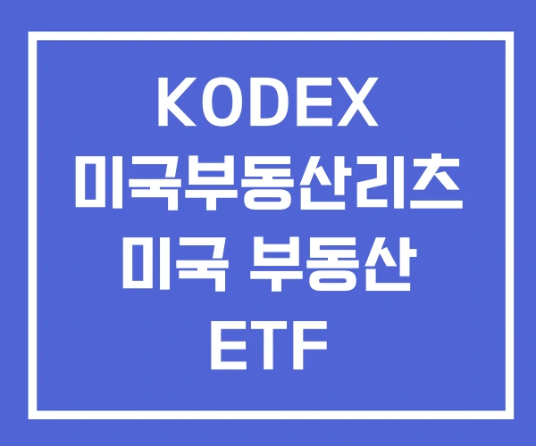 KODEX 미국부동산리츠 미국 부동산 ETF KODEX 미국부동산리츠 미국 부동산 ETF
