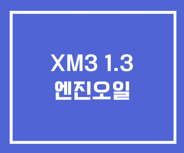 XM3 1.3 엔진오일