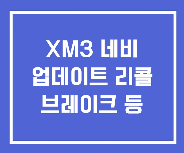 XM3 네비 업데이트 리콜 브레이크 등