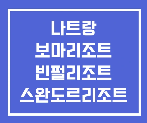 나트랑 보마리조트 빈펄리조트 스완도르리조트