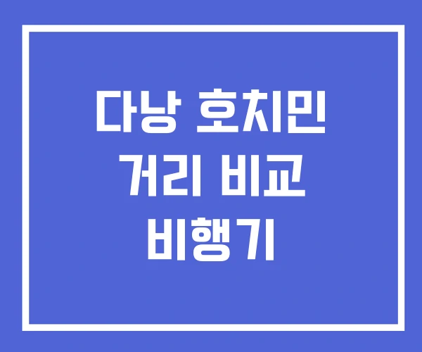 다낭 호치민 거리 비교 비행기