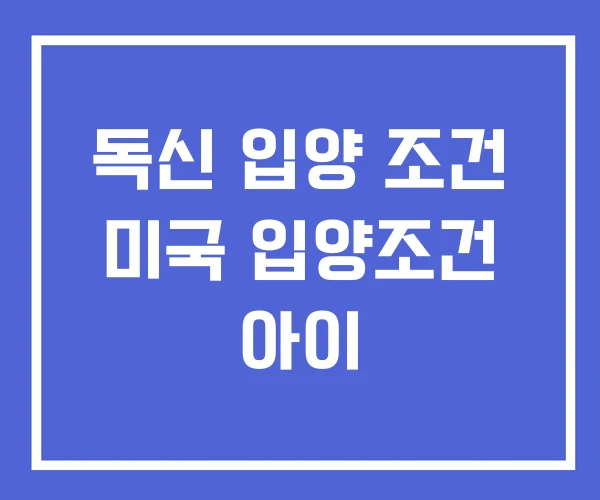 독신 입양 조건 미국 입양조건 아이