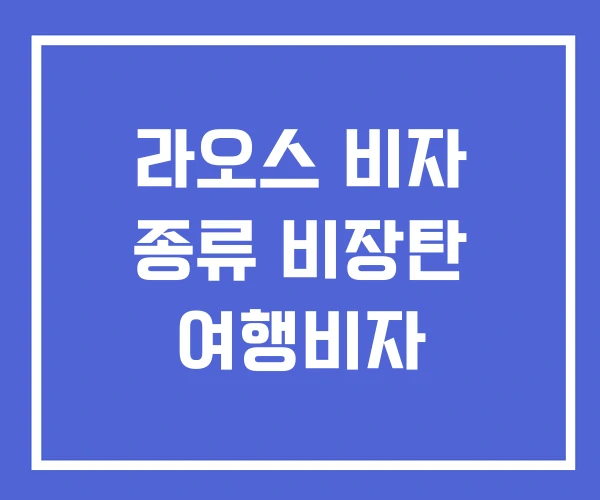 라오스 비자 종류 비장탄 여행비자