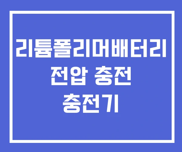 리튬폴리머배터리 전압 충전 충전기