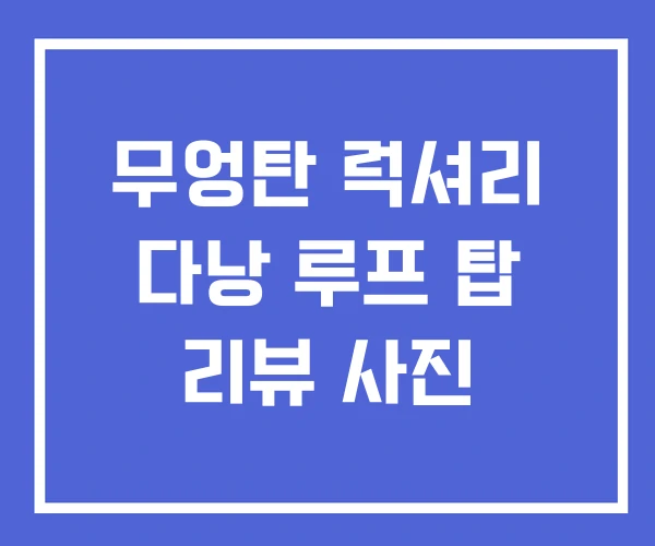 무엉탄 럭셔리 다낭 루프 탑 리뷰 사진