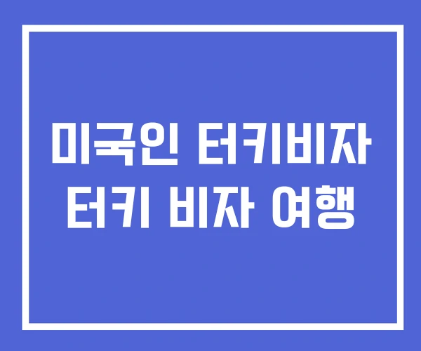 미국인 터키비자 터키 비자 여행