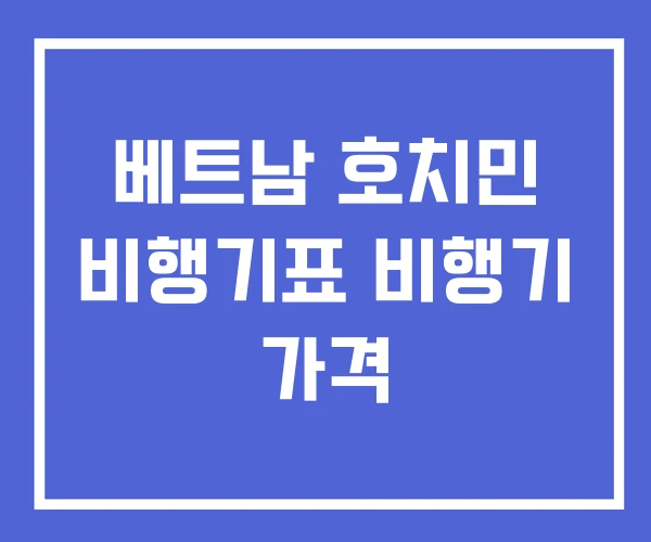 베트남 호치민 비행기표 비행기 가격
