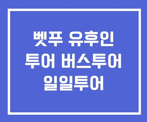 벳푸 유후인 투어 버스투어 일일투어