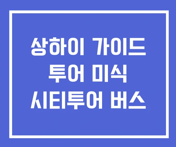 상하이 가이드 투어 미식 시티투어 버스