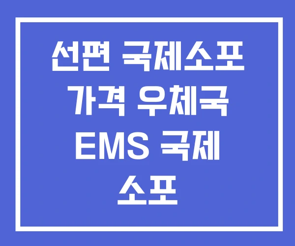 선편 국제소포 가격 우체국 EMS 국제 소포