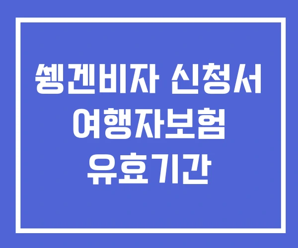 쉥겐비자 신청서 여행자보험 유효기간 쉥겐비자 신청서 여행자보험 유효기간