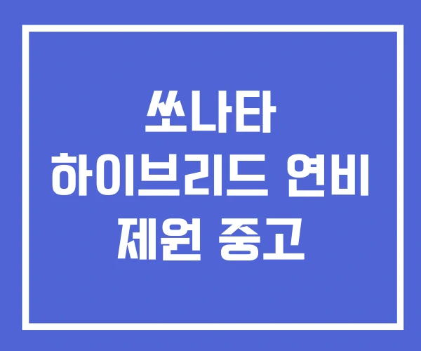 쏘나타 하이브리드 연비 제원 중고 쏘나타 하이브리드 연비 제원 중고