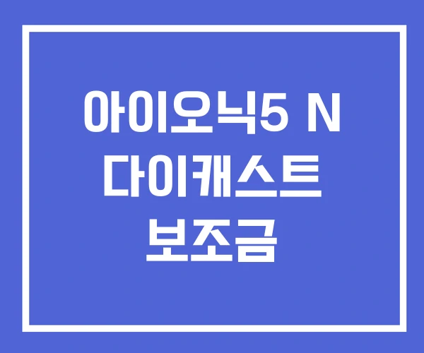 아이오닉5 N 다이캐스트 보조금