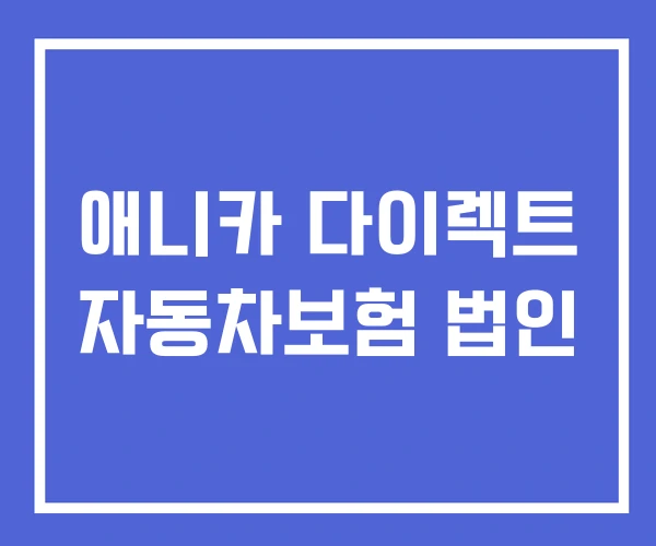 애니카 다이렉트 자동차보험 법인