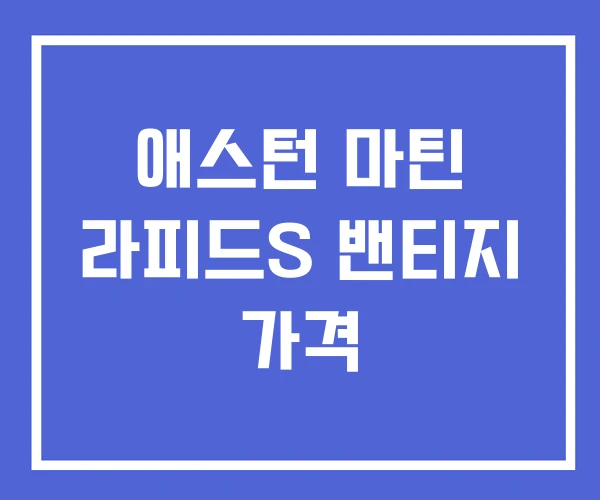 애스턴 마틴 라피드S 밴티지 가격