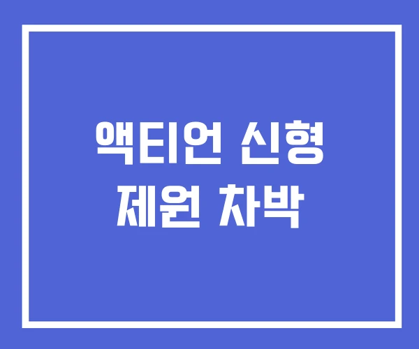 액티언 신형 제원 차박