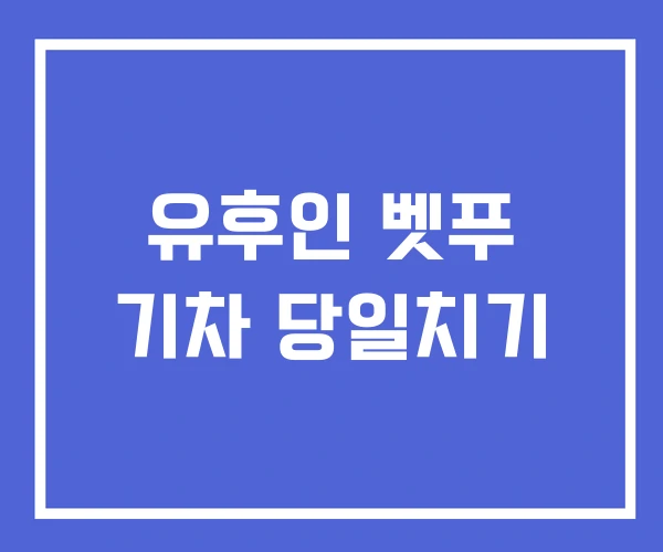 유후인 벳푸 기차 당일치기
