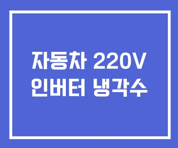 자동차 220V 인버터 냉각수