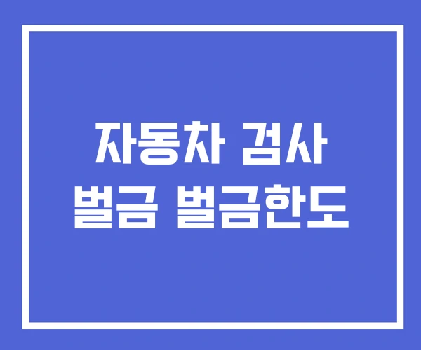 자동차 검사 벌금 벌금한도 자동차 검사 벌금 벌금한도