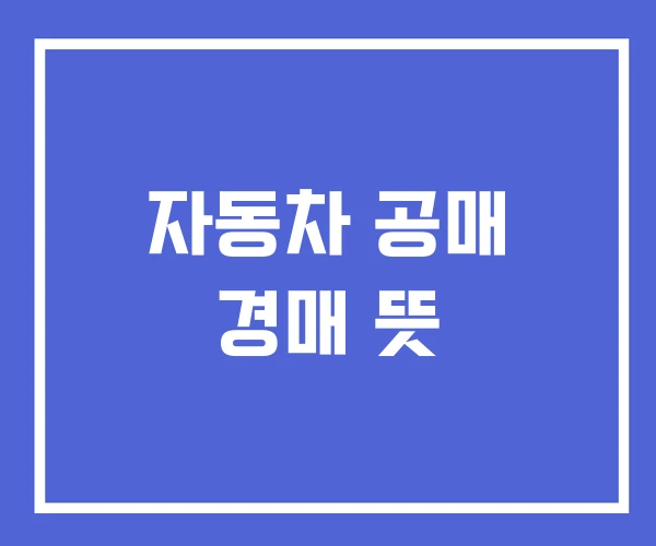 자동차 공매 경매 뜻 자동차 공매 경매 뜻