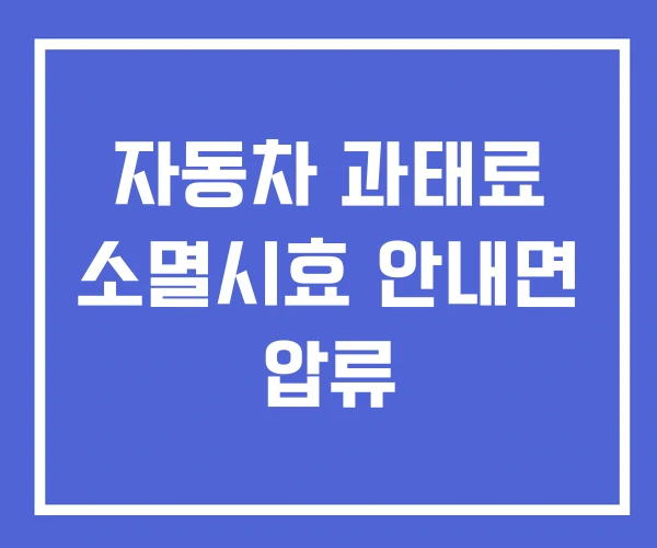 자동차 과태료 소멸시효 안내면 압류 자동차 과태료 소멸시효 안내면 압류