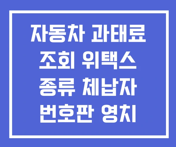 자동차 과태료 조회 위택스 종류 체납자 번호판 영치
