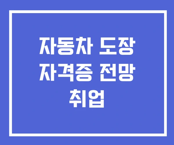 자동차 도장 자격증 전망 취업 자동차 도장 자격증 전망 취업