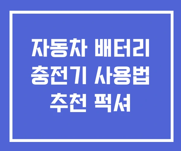 자동차 배터리 충전기 사용법 추천 퍽셔