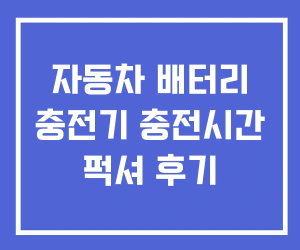 자동차 배터리 충전기 충전시간 퍽셔 후기
