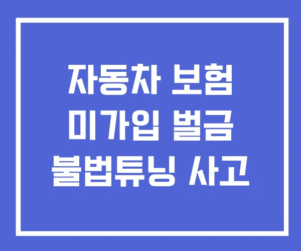 자동차 보험 미가입 벌금 불법튜닝 사고