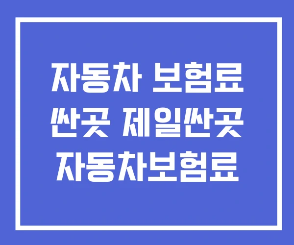자동차 보험료 싼곳 제일싼곳 자동차보험료