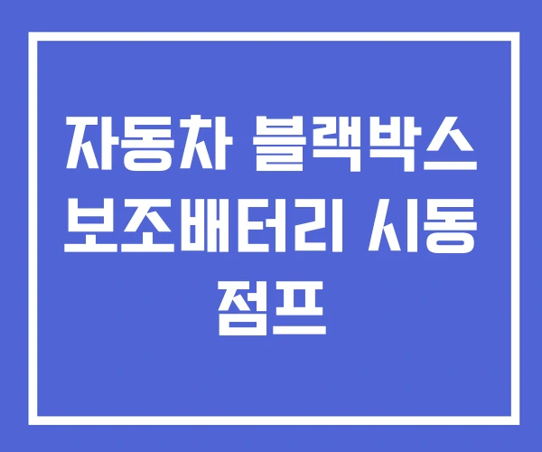 자동차 블랙박스 보조배터리 시동 점프