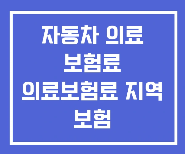 자동차 의료 보험료 의료보험료 지역 보험