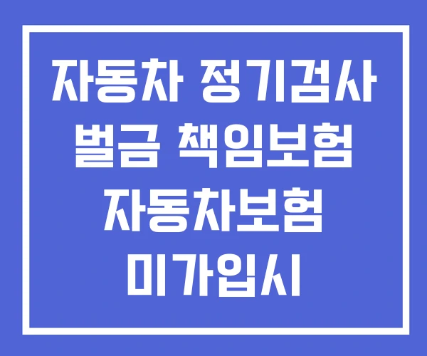 자동차 정기검사 벌금 책임보험 자동차보험 미가입시