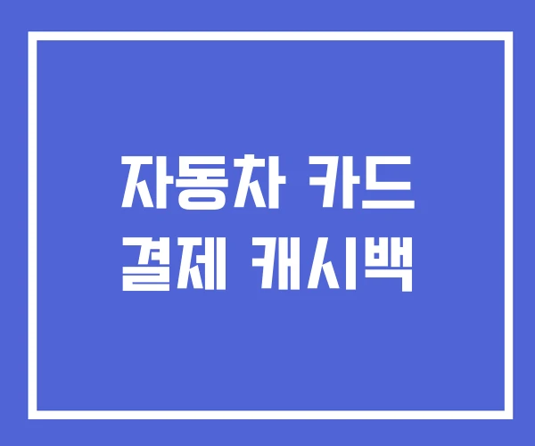 자동차 카드 결제 캐시백